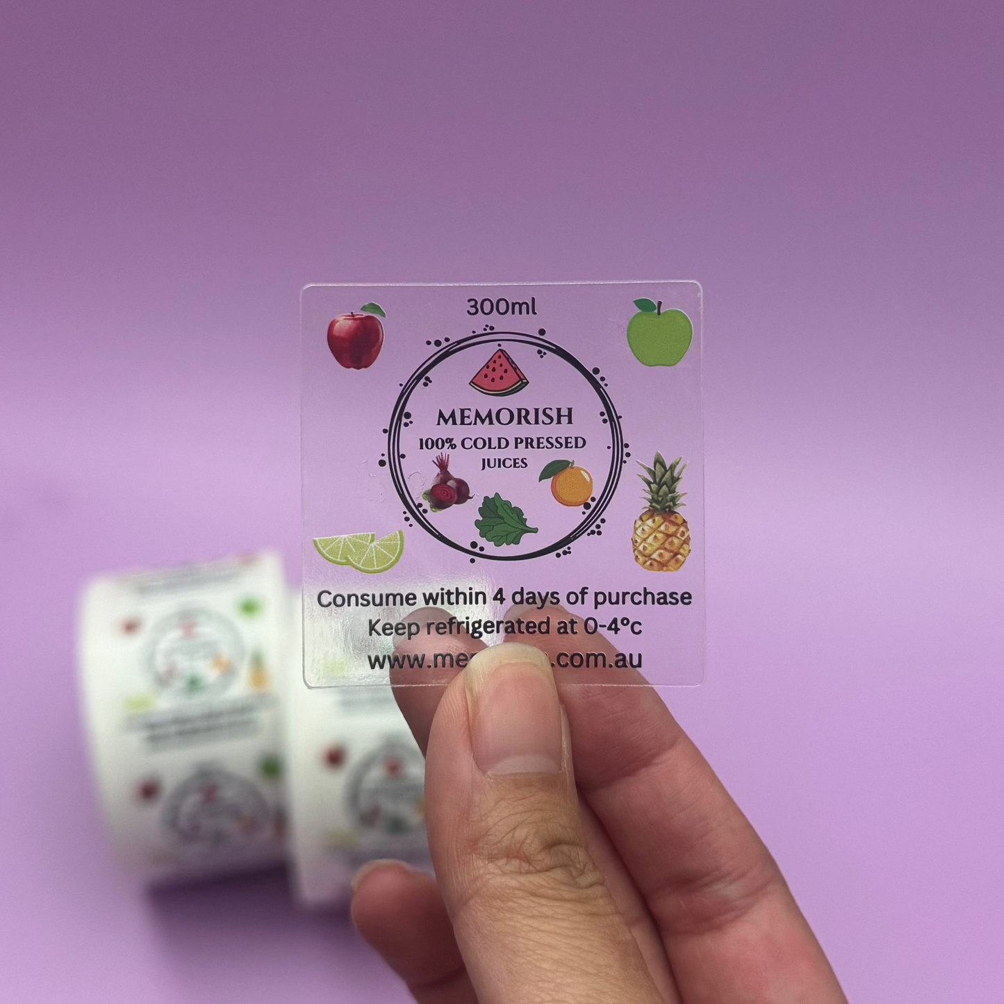 Square Clear Roll Labels